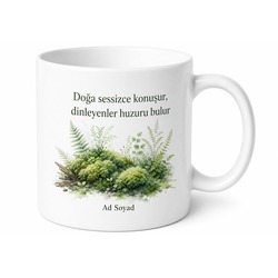 Yosun Temalı Baskılı Kupa Bardak Hediye Doğa Severlere Özel Tasarım Porselen Mug