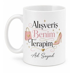 Alışveriş Benim Terapim Temalı Alışveriş Terapimdir Kupa Bardak Hediye