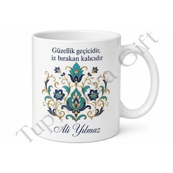 Türk Motifli Baskılı Kupa Bardak Hediye Özel Tasarım Porselen Mug