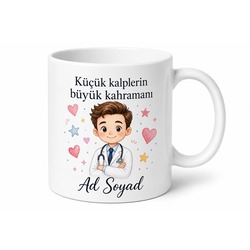 Çocuk Doktoruna Hediye Baskılı Porselen Kupa Bardak Pediatrist Hediyelik