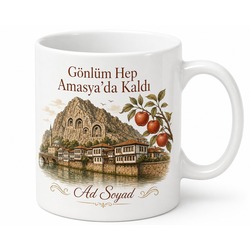 Amasya Memleket Temalı Kişiye Özel Baskılı Kupa Bardak Hediye