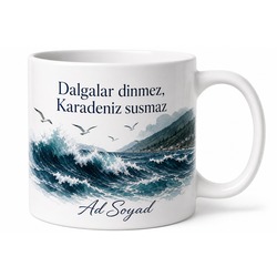 Samsun Karadeniz Dalgası Temalı Kupa Bardak - Özel Tasarım Hediye