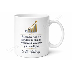 Ekonomist Hediyesi Kişiye Özel Baskılı Kupa Bardak Ekonomi Hediye