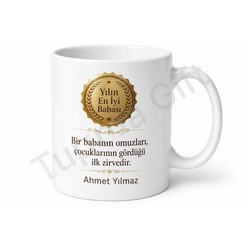 Yılın En İyi Babası Ödülü Temalı Kupa Bardak Babalar Günü Hediyesi