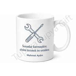 Teknisyene Hediye Kişiye Özel Baskılı Kupa Bardak Teknik Servis Hediyesi