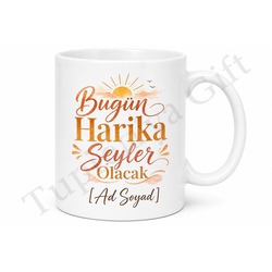 Pozitif Enerji Yazılı Baskılı Kupa Bardak Hediye Motivasyon Kupası