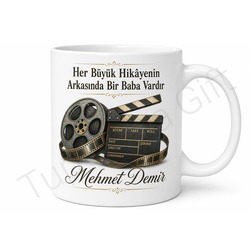 Film Tutkunu Baba Yazılı Özel Tasarım Kupa Bardak Babalar Günü Hediye
