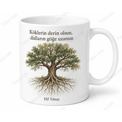 Ağaç Temalı Baskılı Kupa Bardak Doğa Sevgisi Hediye Porselen Mug