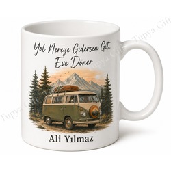 Vanlife Temalı Kişiye Özel Baskılı Kupa Bardak Karavan Hediye