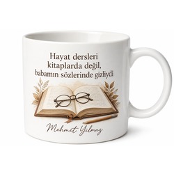 Babamın Hayat Dersleri Yazılı Kupa Bardak Babalar Günü Hediyesi