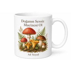 Mantar Temalı Baskılı Kupa Bardak - Doğa Severlere Özel Tasarım Hediye