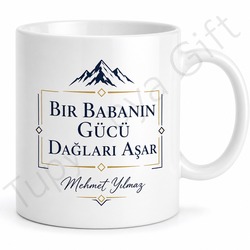 Baba Gücü Yazılı Motivasyon Temalı Kupa Bardak Babalar Günü Hediye