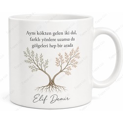 Kardeş İçin Mesajlı Hediyelik Baskılı Kupa Bardak Aile Hediyesi