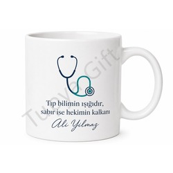 Asistan Doktora Hediye Baskılı Kupa Bardak Özel Tasarım Porselen