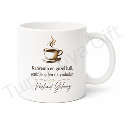 Sabah Kahvesi Babaya Özel Yazılı Kupa Bardak Babalar Günü Hediyesi