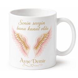 Kişiye Özel İsimli Melek Anneannem Tasarımlı Porselen Kupa Bardak Hediye