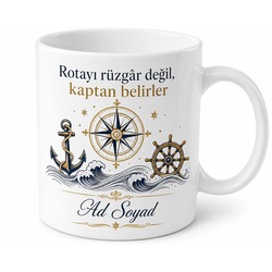 Gemi Kaptanına Seyir Defteri Liman Yanaşma Rota Belirleme Kupa Bardak Hediye
