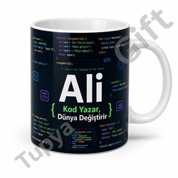 Yazılımcıya Hediye İsme Özel Baskılı Kupa Bardak Programcı Developer Hediyesi