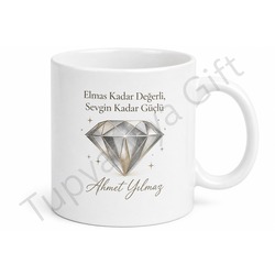 Elmas Baba Yazılı Değerli Tasarım Kupa Bardak Babalar Günü Hediye