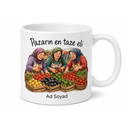Manava Kasa Kasa Meyve Domates Seçen Teyzeler Taze Sebze Renkleri Kupa Bardak Hediye