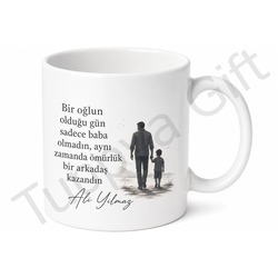 Oğlunun En İyi Arkadaşı Baba Yazılı Kupa Bardak Babalar Günü Hediye