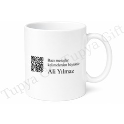 QR Kodlu (Karekodlu) Kişiye Özel Mesajlı Baskılı Kupa Bardak Hediye