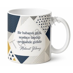 Baba İçin Karışık Desenli Baskılı Kupa Bardak Babalar Günü Hediyesi