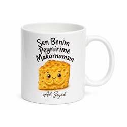 Sen Benim Peynirime Makarnamsın Yazılı Esprili Kupa Bardak Komik Hediye