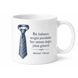 Kravatlı Baba Temalı Şık Kupa Bardak Babalar Günü Hediyesi Özel Tasarım
