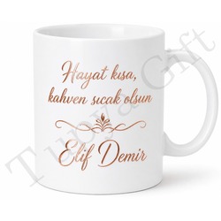 Rose Gold İsim Baskılı Kişiye Özel Kupa Bardak Hediye