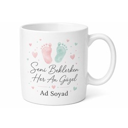 Bebek Bekleyen Anne İçin Özel Tasarım Seramik Baskılı Kupa Bardak Anne Adayı Hediyesi