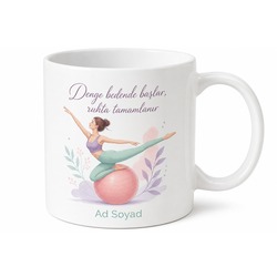 Pilates Topuyla Denge Kuranlara Sıkılaşma Motivasyon Kupa Bardak Hediye