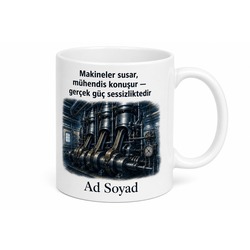 Gemi Çarkçıbaşısı Makine Mühendisi Piston Temalı Baskılı Kupa Bardak Hediye