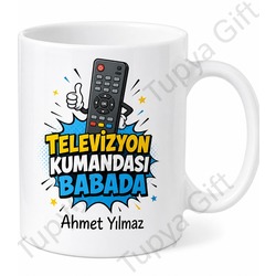 Televizyon Kumandası Babada Yazılı Komik Kupa Bardak Babalar Günü Hediye