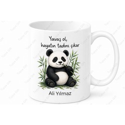 Panda Temalı Sevimli Baskılı Kupa Bardak Porselen Hediye Mug