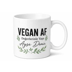 Vegan AF Yazılı Çok Vegan Kupa Bardak Vegan Hediye Porselen Kupa