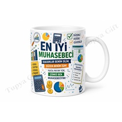Muhasebeciye Hediye Kişiye Özel Baskılı Kupa Bardak Muhasebe Günü Hediyesi