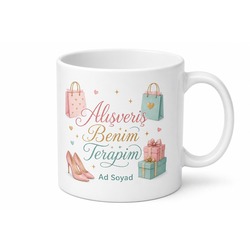 Shopping Is My Therapy Yazılı Alışveriş Terapimdir İngilizce Kupa Bardak Hediye