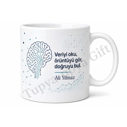 Analitik Düşünce Temalı Baskılı Kupa Bardak Hediye Porselen Mug