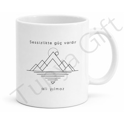 Minimalist Tasarım Baskılı Kupa Bardak Özel Tasarım Hediye Porselen Mug