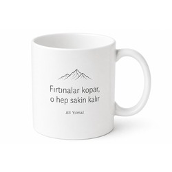 Sakin Baba Yazılı Minimalist Kupa Bardak Babalar Günü Hediyesi Porselen