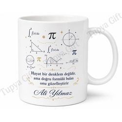 Matematikçiye Hediye Kişiye Özel Baskılı Kupa Bardak Matematik Hediyesi