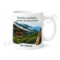 Karadeniz Temalı Kişiye Özel Baskılı Kupa Bardak Hediye