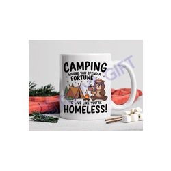 Camping Temalı Mizahi Kupa - Doğa Severler İçin Eğlenceli Hediye - Kamp Hediyesi