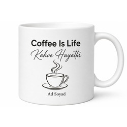 Coffee Is Life Yazılı Kahve Hayattır Kupa Bardak Kahve Severler İçin Hediye