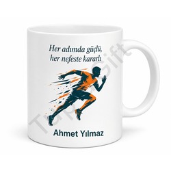 Koşucu Baba Yazılı Spor Temalı Kupa Bardak Babalar Günü Hediyesi