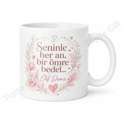 Sevgili İçin Özel Tasarım Seramik Baskılı Kupa Bardak Romantik Hediye