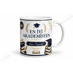 Akademisyene Hediye İsimli Baskılı Kupa Bardak Özel Tasarım Hoca Hediyesi