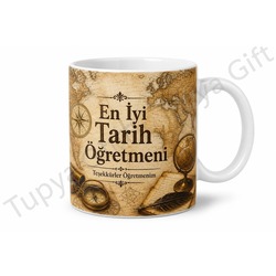 Tarih Öğretmenine Hediye Sublimation Baskılı Kupa Bardak Öğretmenler Günü
