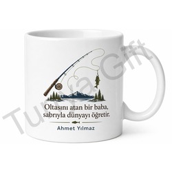 Olta Tutkunu Baba Yazılı Kupa Bardak Babalar Günü Özel Hediye Balıkçı Baba